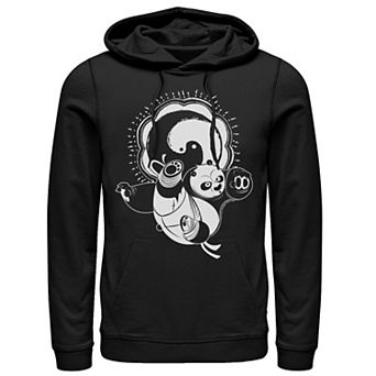 Men's Kung Fu Panda Master Po Action Pose Portrait Stamp Hoodie
