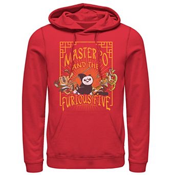 Men's Kung Fu Panda Master Po And The Furious Five Poster Hoodie