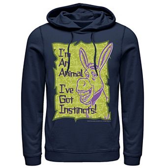 Men's Shrek Donkey I'm An Animal I've Got Instincts Hoodie