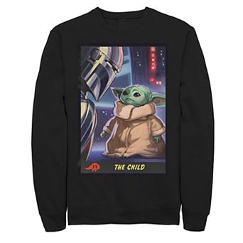 Men's Star Wars The Mandalorian The Child Aka Baby Yoda Trading Card Sweatshirt