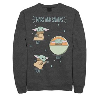 Men's Star Wars The Mandalorian The Child Aka Baby Yoda Naps And Snacks Doodles Sweatshirt