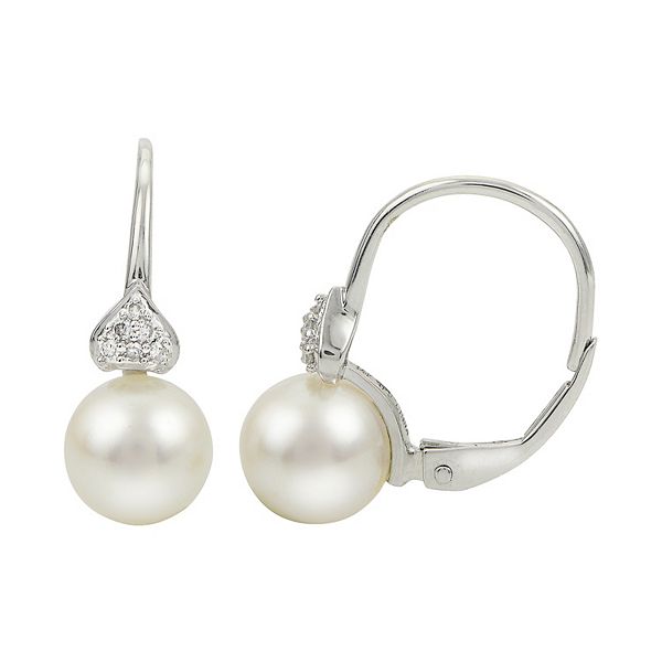 PearLustre by Imperial 14k White Gold Akoya Cultured Pearl & Diamond ...