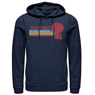 Men's Star Trek Voyager Retro Rainbow Stripe Hoodie