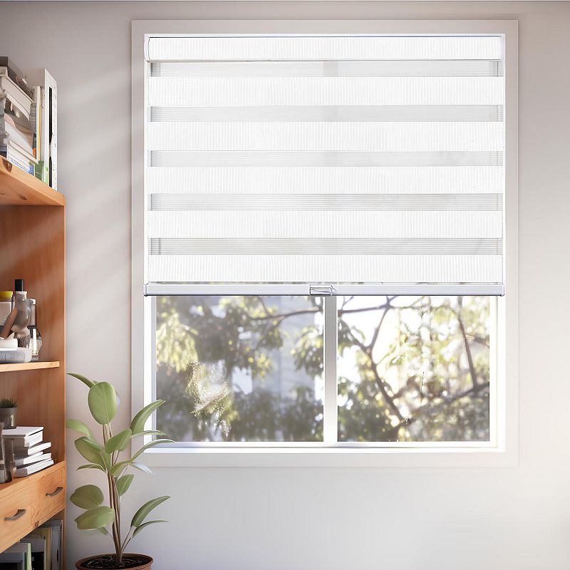 20"x72" Chicology Light Filtering Zebra Shade White