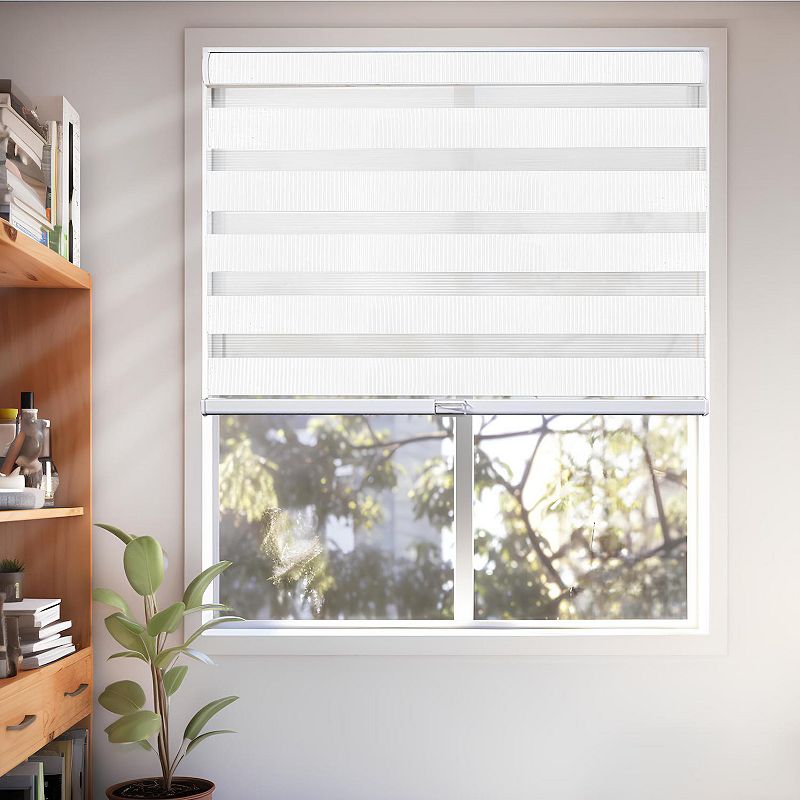 CHICOLOGY Zebra Blinds   Roller Window Shades   Blinds for Windows   Roller Shades for Windows   Window Shades for Home   Window Shades   Pull Down Shades for Windows   70 W X 72 H   Basic Arctic 70 W X 72 H Basic Arctic