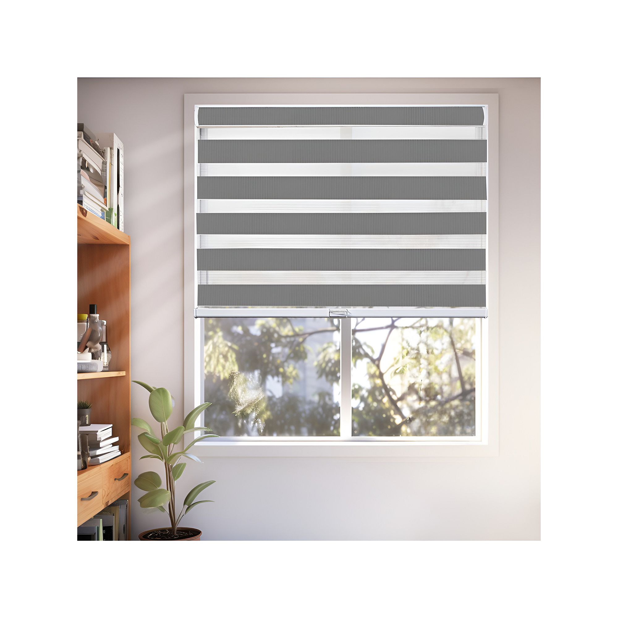 Chicology Zebra Dual Layer Shades, Basic Grey