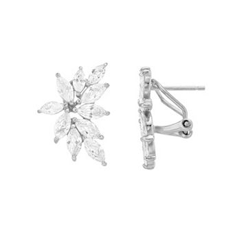 Rosabella Sterling Silver Cubic Zirconia Starburst Earrings