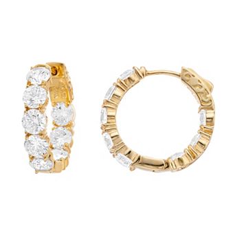 Rosabella 18k Gold-Over-Sterling Silver Cubic Zirconia Huggie Hoop Earrings