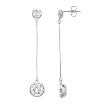 Rosabella Sterling Silver & Cubic Zirconia Linear Drop Earrings