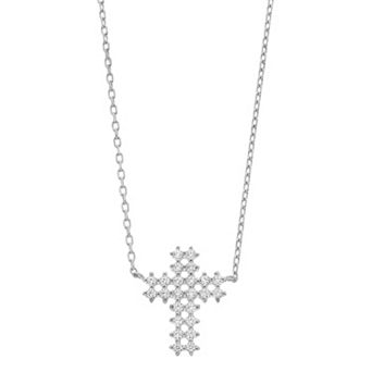 Rosabella Sterling Silver & Cubic Zirconia Cross Necklace