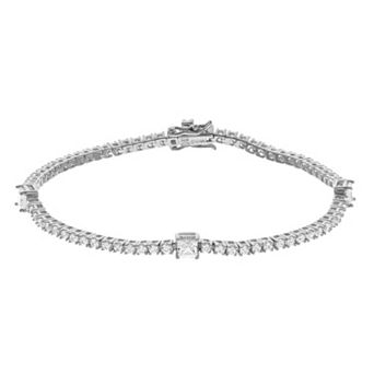 Rosabella Sterling Silver Cubic Zirconia Tennis Bracelet