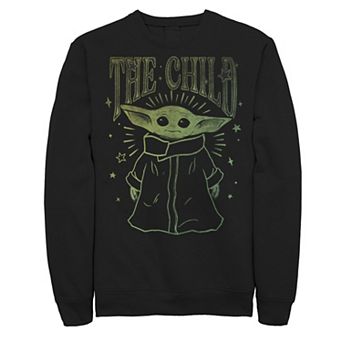 Men's The Mandalorian The Child Aka Baby Yoda Stars Outline Portrait Sweatshirt