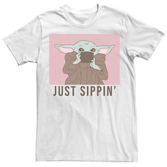 Men's Star Wars The Mandalorian The Child Just Sippin' Tee