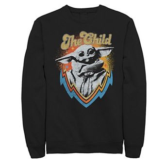Men's The Mandalorian The Child Aka Baby Yoda Retro Badge Sweatshirt