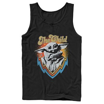 Men's The Mandalorian The Child Aka Baby Yoda Retro Badge Tank Top