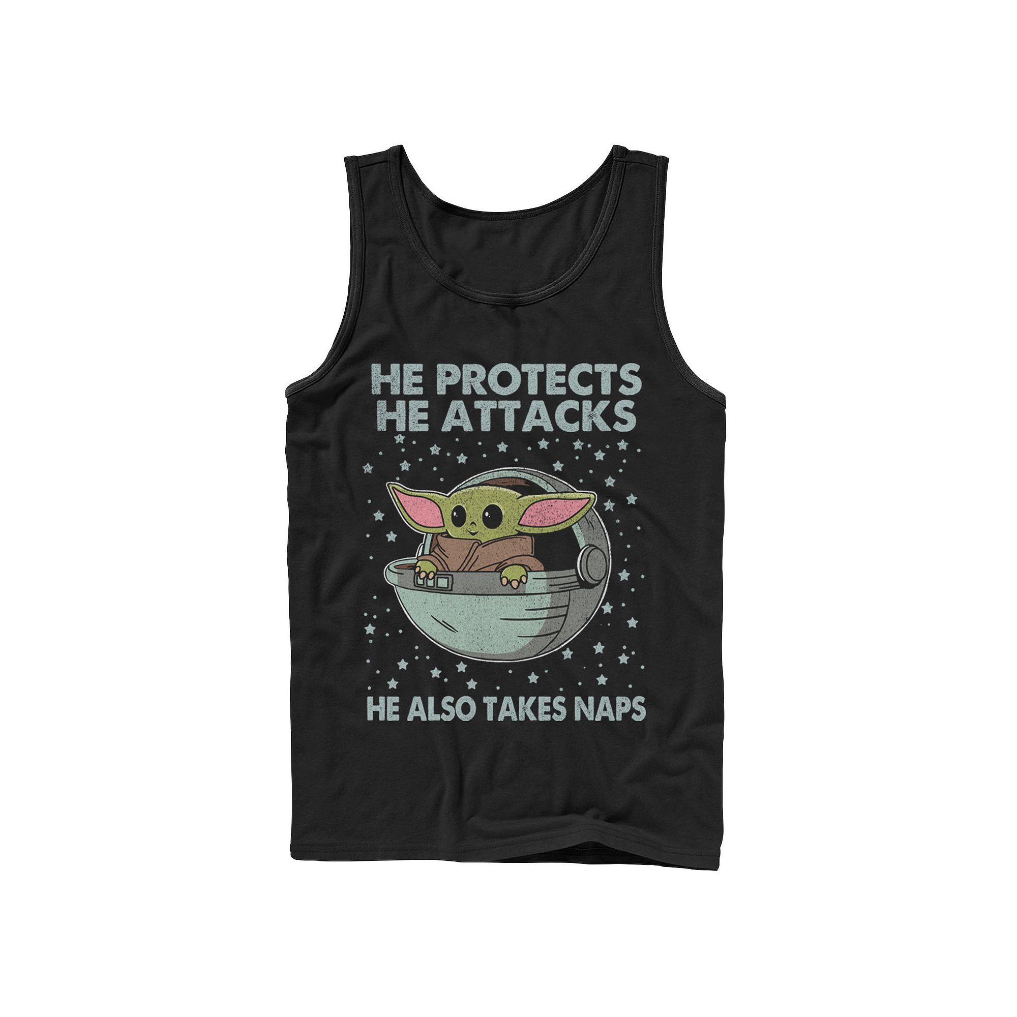 Mens The Mandalorian The Child Aka Baby Yoda He Also Takes Naps Tank Top, 
