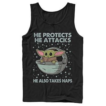 Men's The Mandalorian The Child Aka Baby Yoda He Also Takes Naps Tank Top