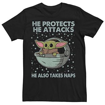 Men's The Mandalorian The Child Aka Baby Yoda He Also Takes Naps Tee