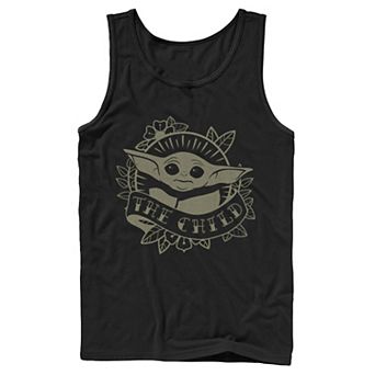 Men's The Mandalorian The Child Aka Baby Yoda Traditional Portrait Tank Top