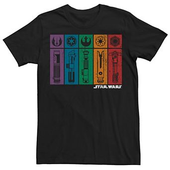 Men's Star Wars Light Saber Rainbow Panels Tee