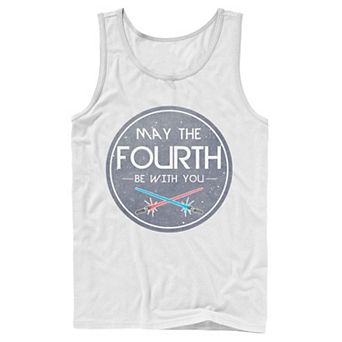 Men's Star Wars May The Fourth Be With You Lightsaber Clash Poster Tank Top