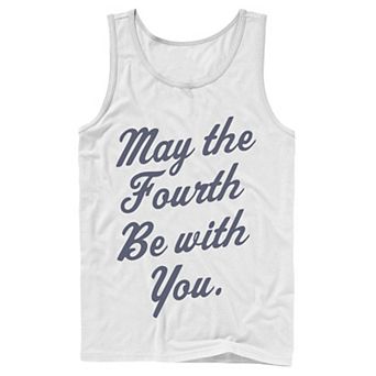 Men's Star Wars May The Fourth Be With You Cursive Poster Tank Top