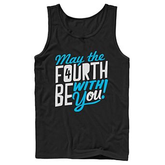 Men's Star Wars May The 4th Be With You Colorful Word Stack Tank Top
