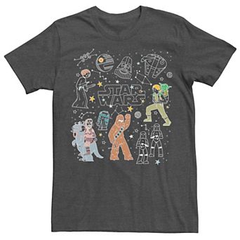Men's Star Wars Group Shot Constellation Doodles Tee