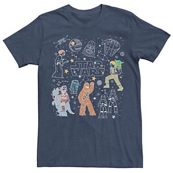 Men's Star Wars Group Shot Constellation Doodles Tee