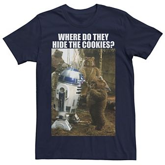 Men's Star Wars R2-D2 & Ewok Where Do They Hide The Cookies Tee