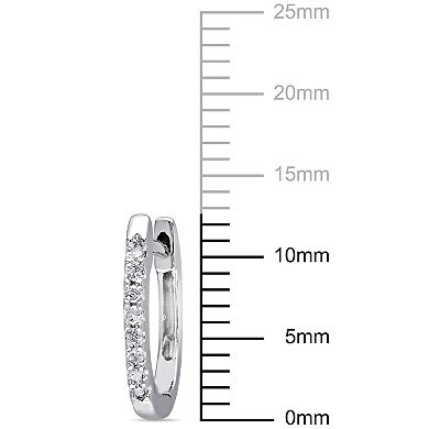 Stella Grace 10K White Gold 1/10 Carat T.W. Diamond Hoop Earrings