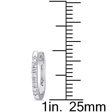 Stella Grace 10K White Gold 1/10 Carat T.W. Diamond Hoop Earrings