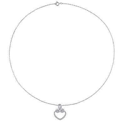 Stella Grace 10K White Gold 1/5 Carat T.W. Diamond Infinity Heart Pendant Necklace