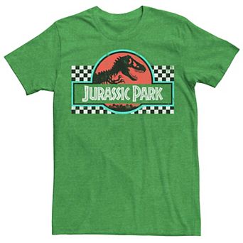Men's Jurassic Park Retro Colors Checkered Logo Tee