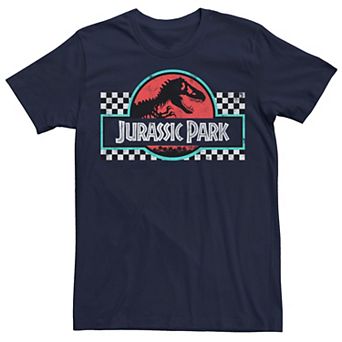 Men's Jurassic Park Retro Colors Checkered Logo Tee