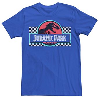 Men's Jurassic Park Retro Colors Checkered Logo Tee