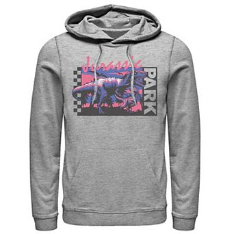 Men's Jurassic Park Checkerboard T-Rex Panel Hoodie