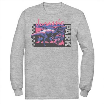 Men's Jurassic Park Checkerboard T-Rex Panel Tee