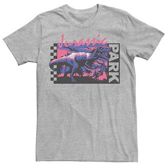 Men's Jurassic Park Checkerboard T-Rex Panel Tee