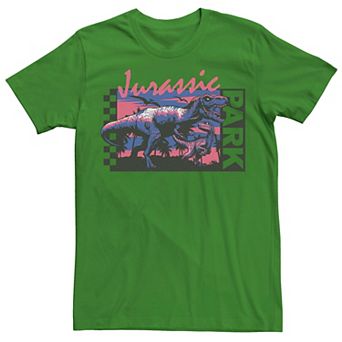 Men's Jurassic Park Checkerboard T-Rex Panel Tee