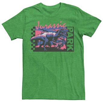 Men's Jurassic Park Checkerboard T-Rex Panel Tee