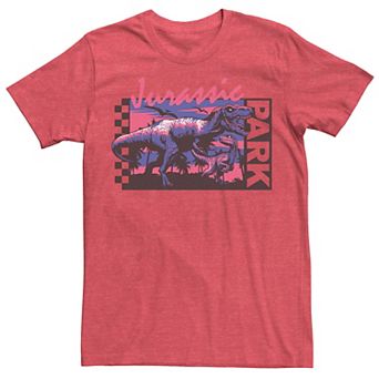Men's Jurassic Park Checkerboard T-Rex Panel Tee