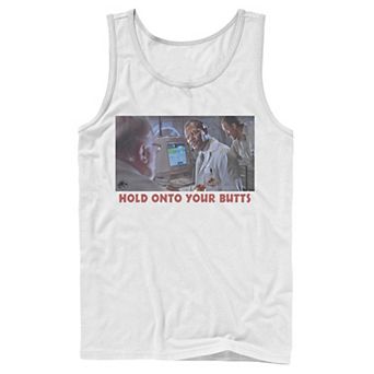 Men's Jurassic Park Doctor Ray Arnold Hold Onto Your Butts Photo Tank Top