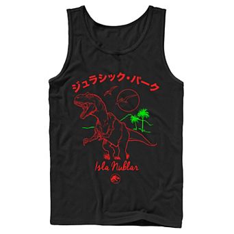 Men's Jurassic Park Kanji T Rex Outline Tank Top