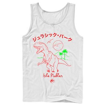 Men's Jurassic Park Kanji T Rex Outline Tank Top