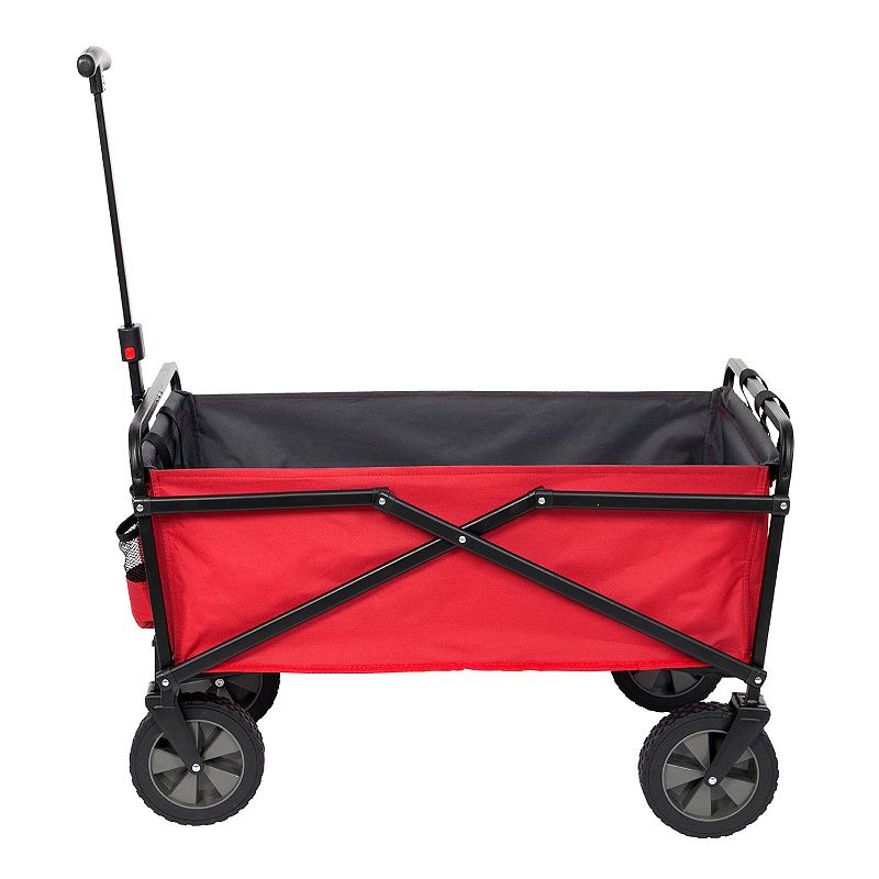 SEINA 150 lbs. Capacity Portable Folding Steel Wagon Outdoor Garden Cart in Red