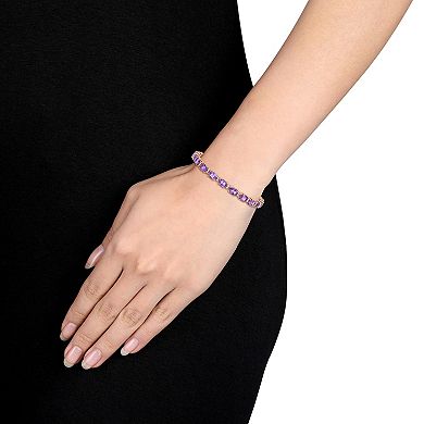 Stella Grace 18K Rose Gold Over Silver Amethyst & White Sapphire Station Bracelet