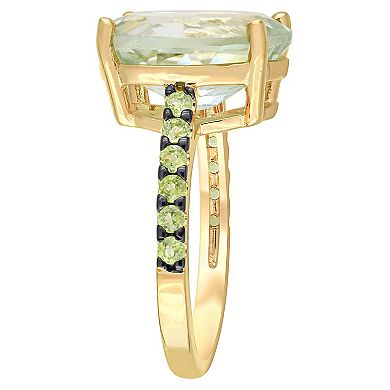 Stella Grace 18K Gold Over Silver Green Quartz & Peridot Cocktail Ring