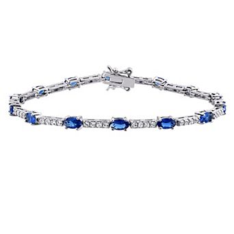 Stella Grace Sterling Silver Lab-Created Blue & White Sapphire Bracelet