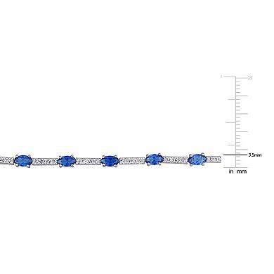 Stella Grace Sterling Silver Lab-Created Blue & White Sapphire Bracelet